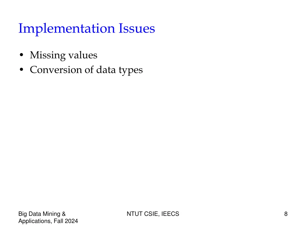implementation issues
