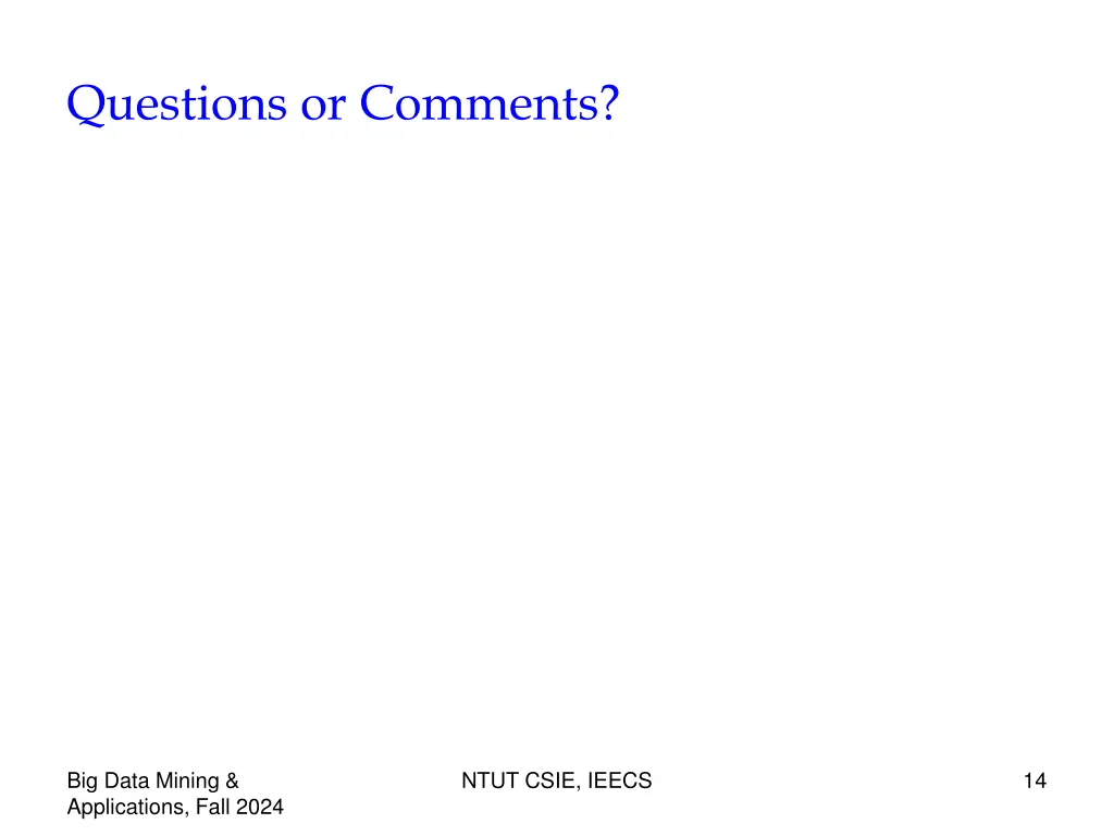 questions or comments