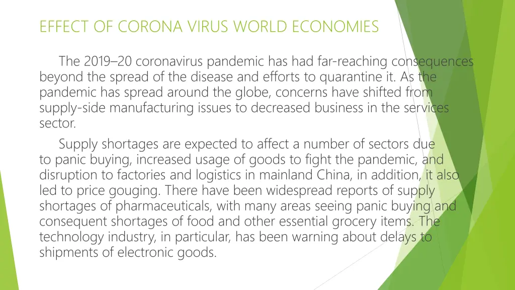 effect of corona virus world economies