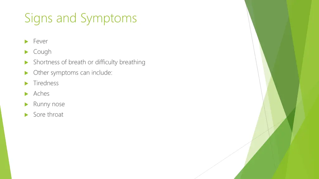 signs and symptoms