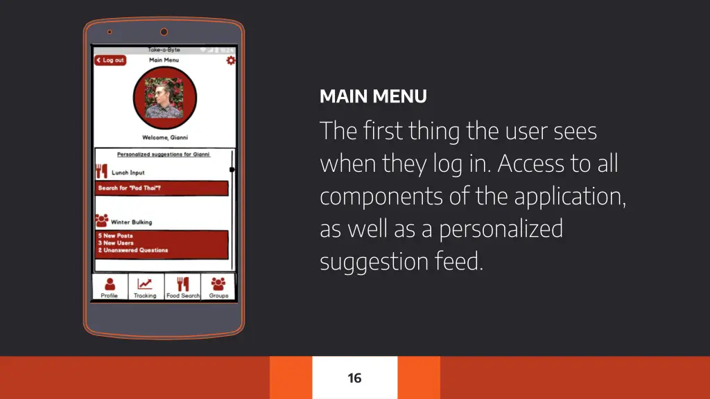 main menu the first thing the user sees when they
