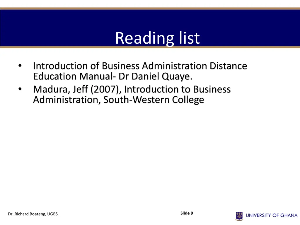 reading list
