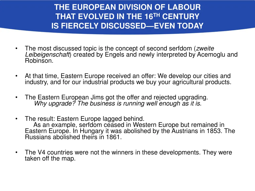 the european division of labour that evolved