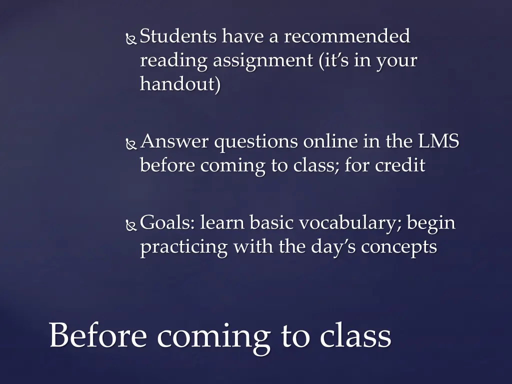 students have a recommended reading assignment