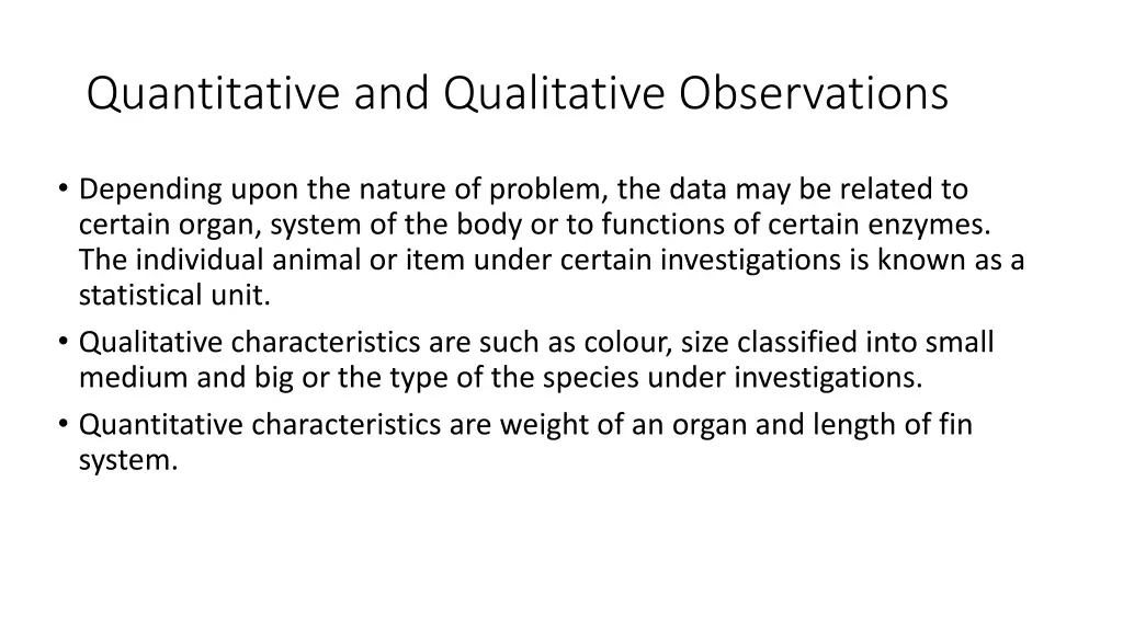 quantitative and qualitative observations