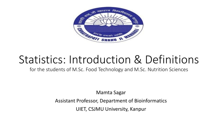 statistics introduction definitions