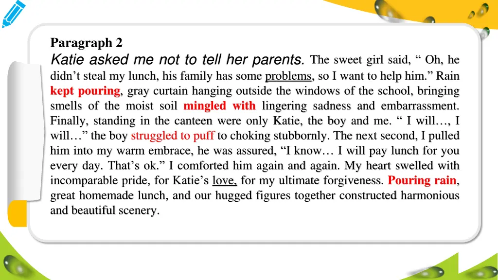 paragraph 2 katie asked me not to tell 3