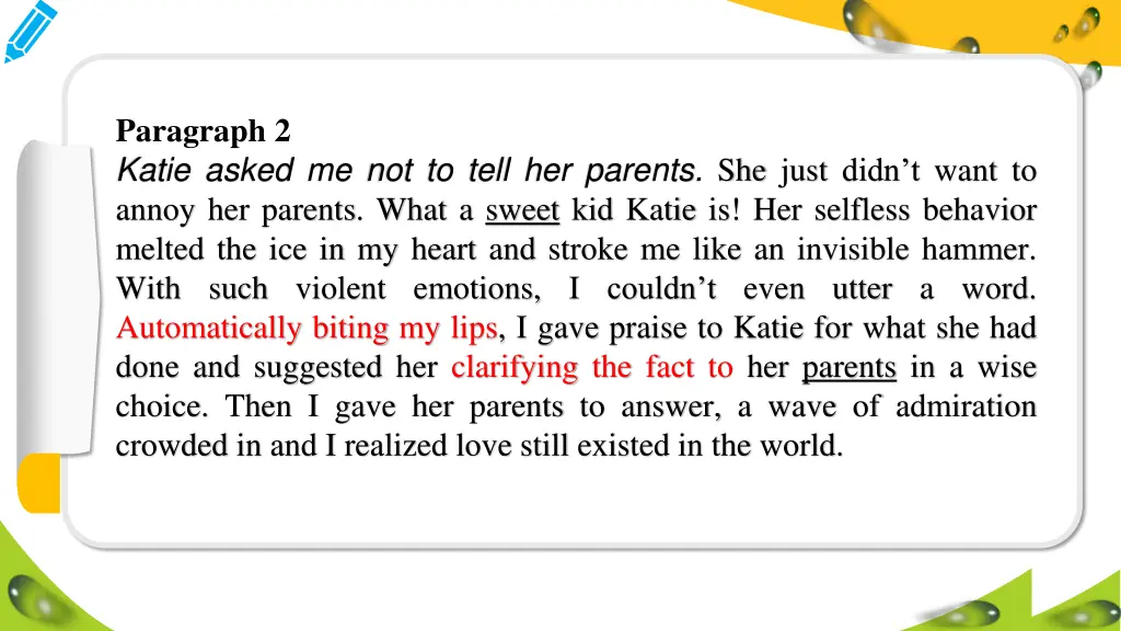 paragraph 2 katie asked me not to tell 4