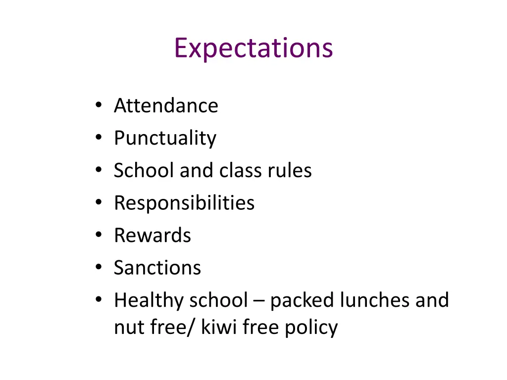 expectations