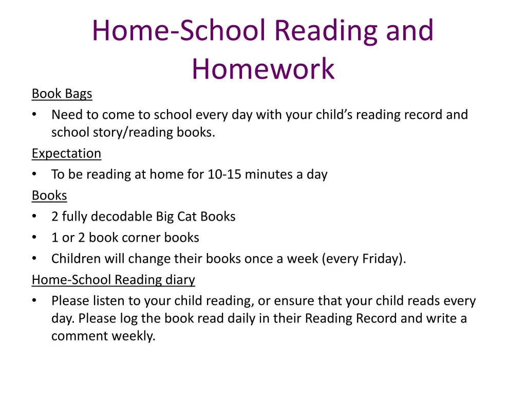 home school reading and homework book bags need