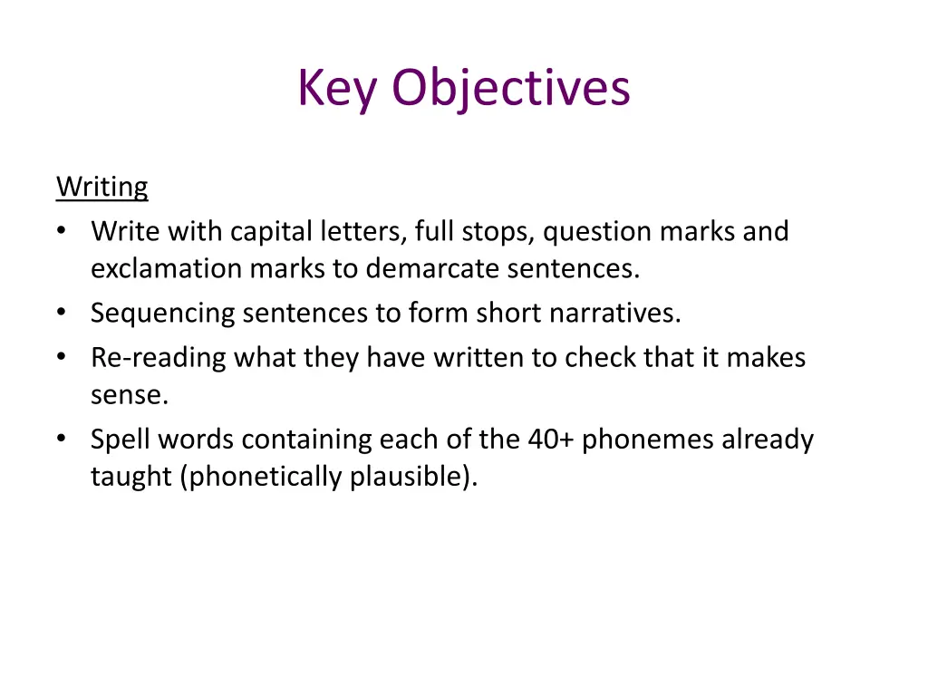 key objectives 1