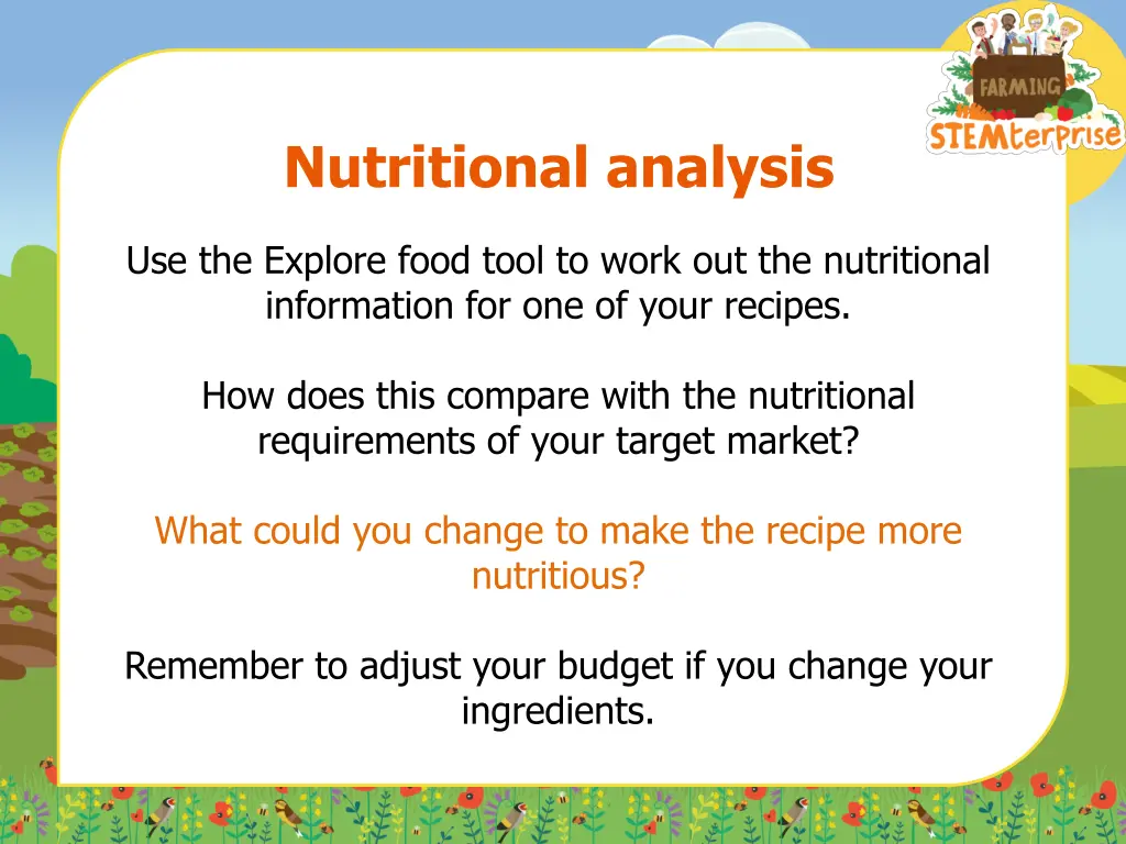 nutritional analysis