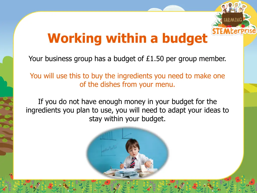 working within a budget