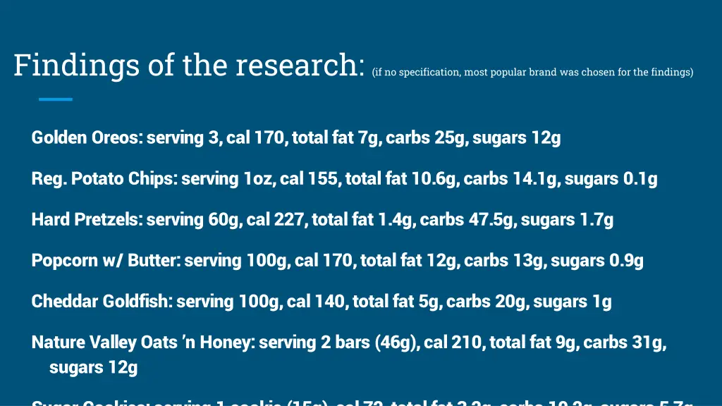findings of the research if no specification most