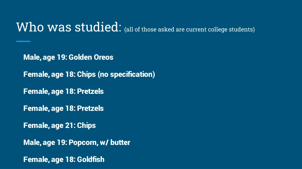who was studied all of those asked are current