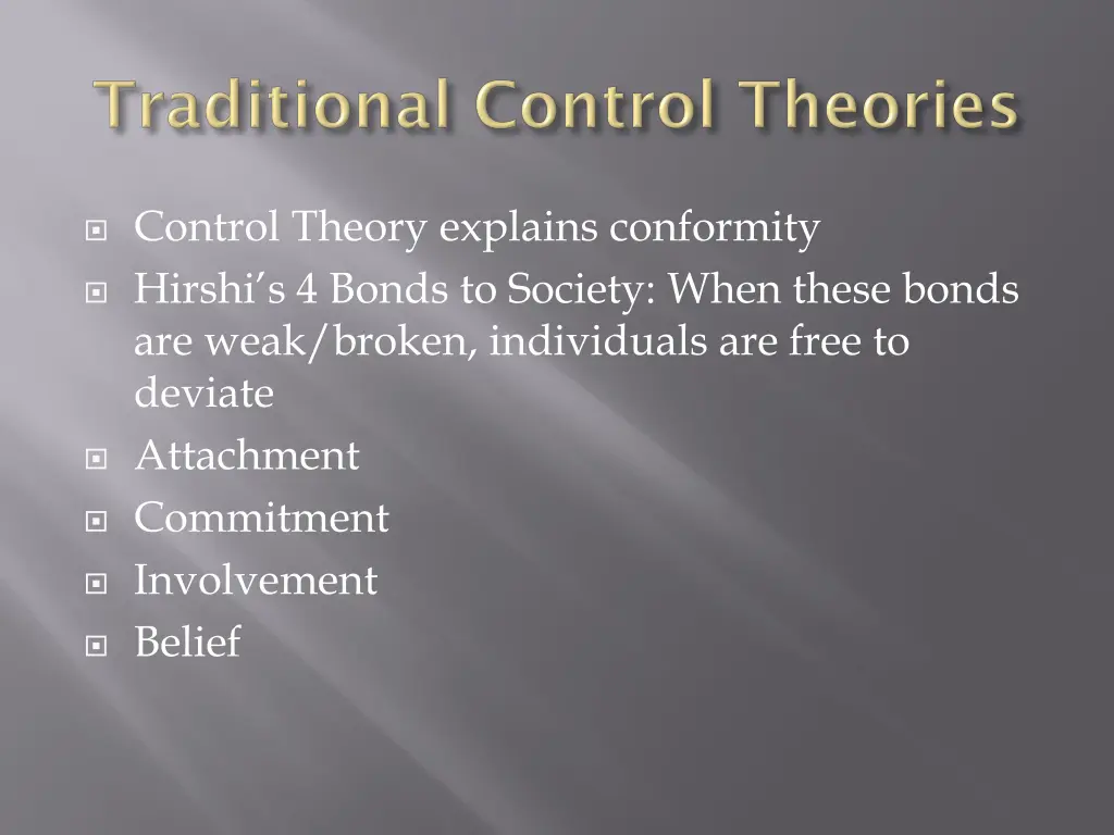 control theory explains conformity hirshi