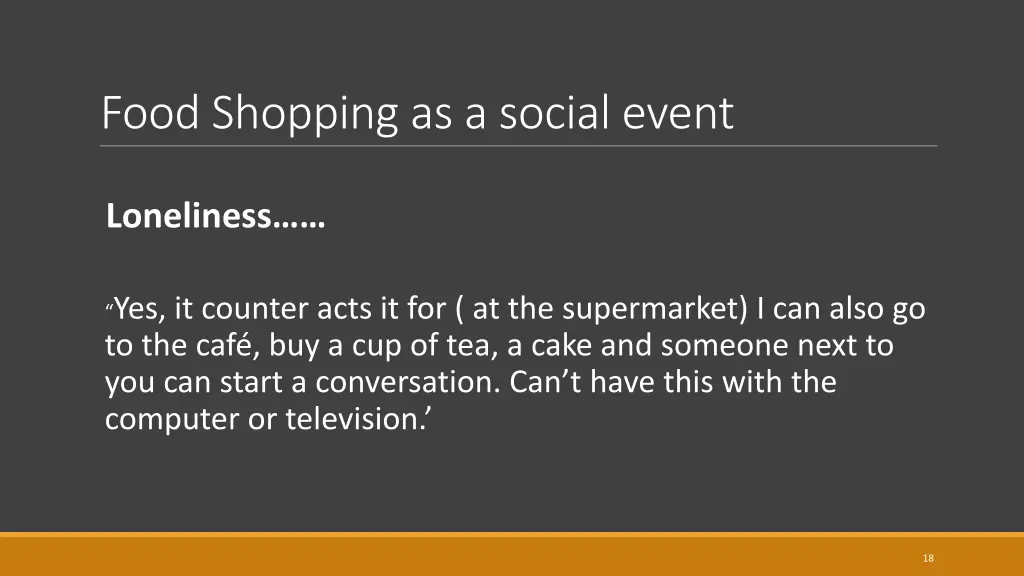 food shopping as a social event