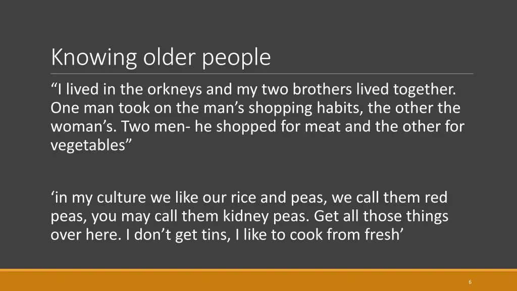 knowing older people