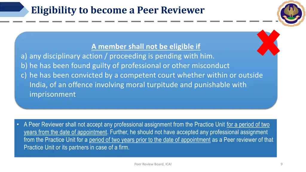 eligibility to become a peer reviewer 1