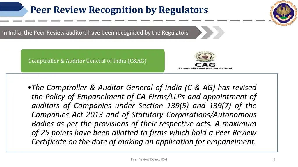 peer review recognition by regulators 1