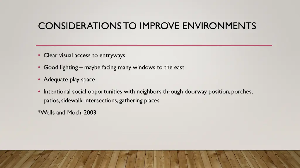 considerations to improve environments 2