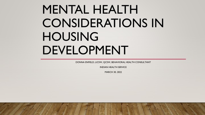 mental health considerations in housing