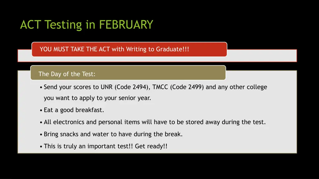 act testing in february