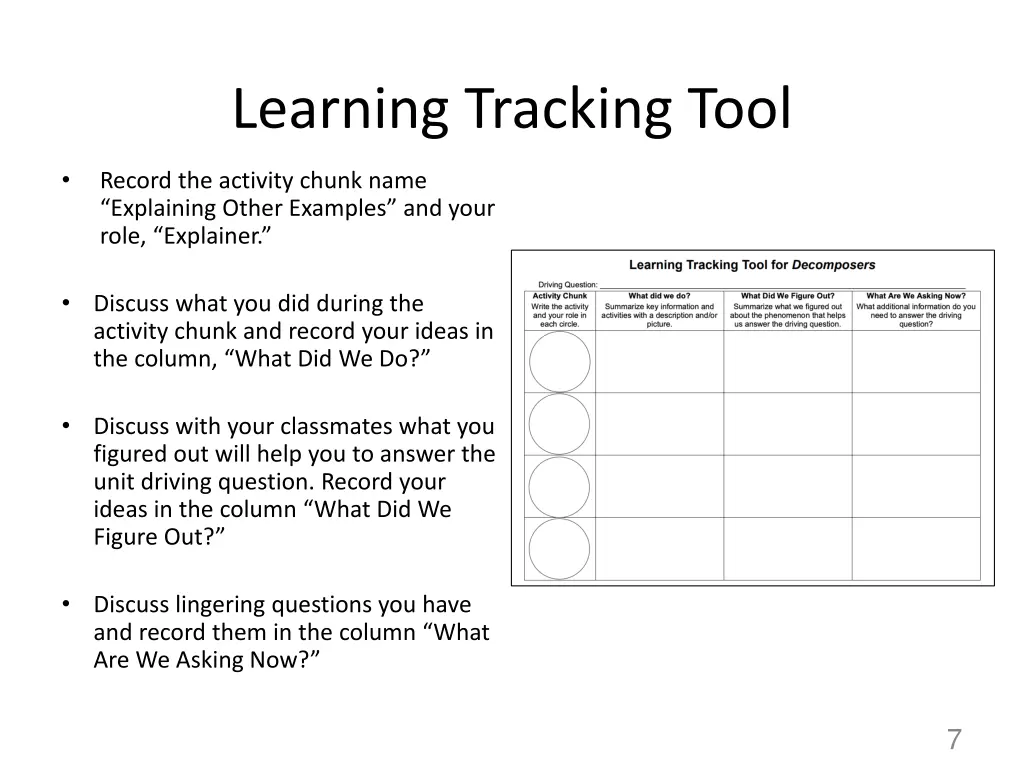 learning tracking tool