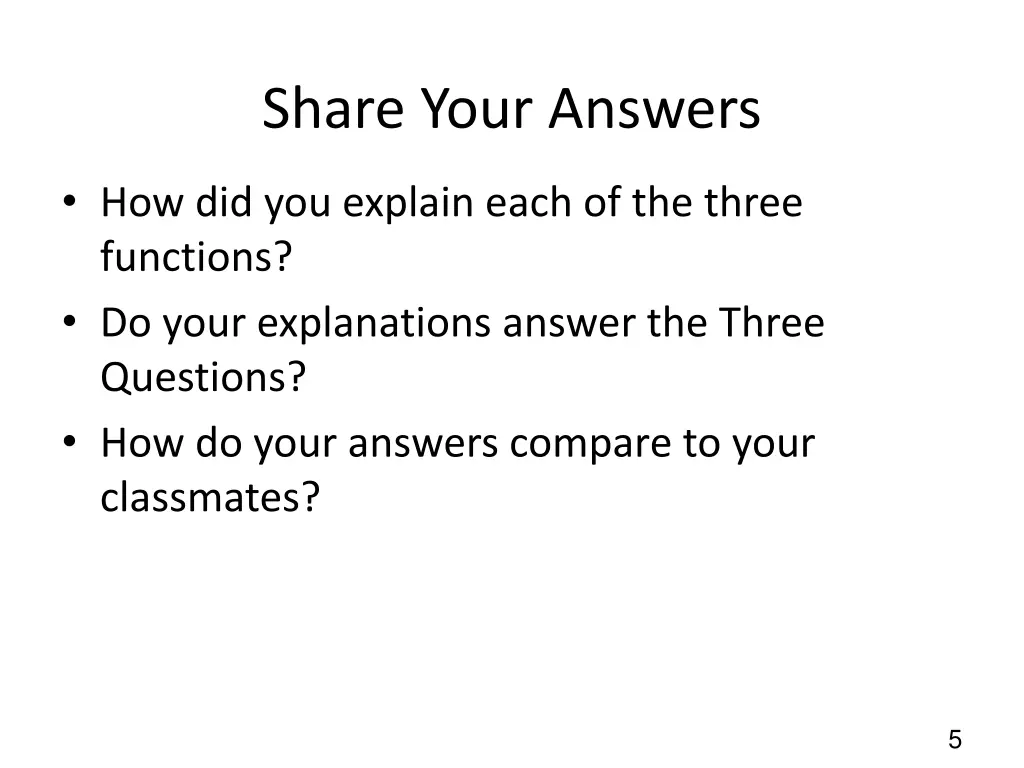 share your answers