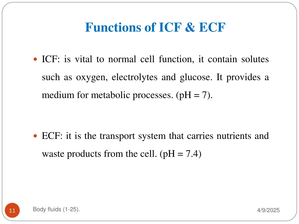 functions of icf ecf