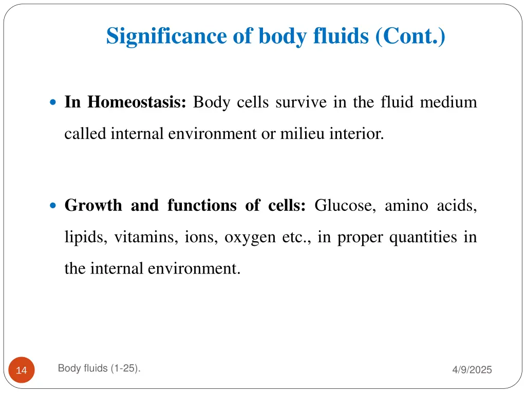 significance of body fluids cont 1