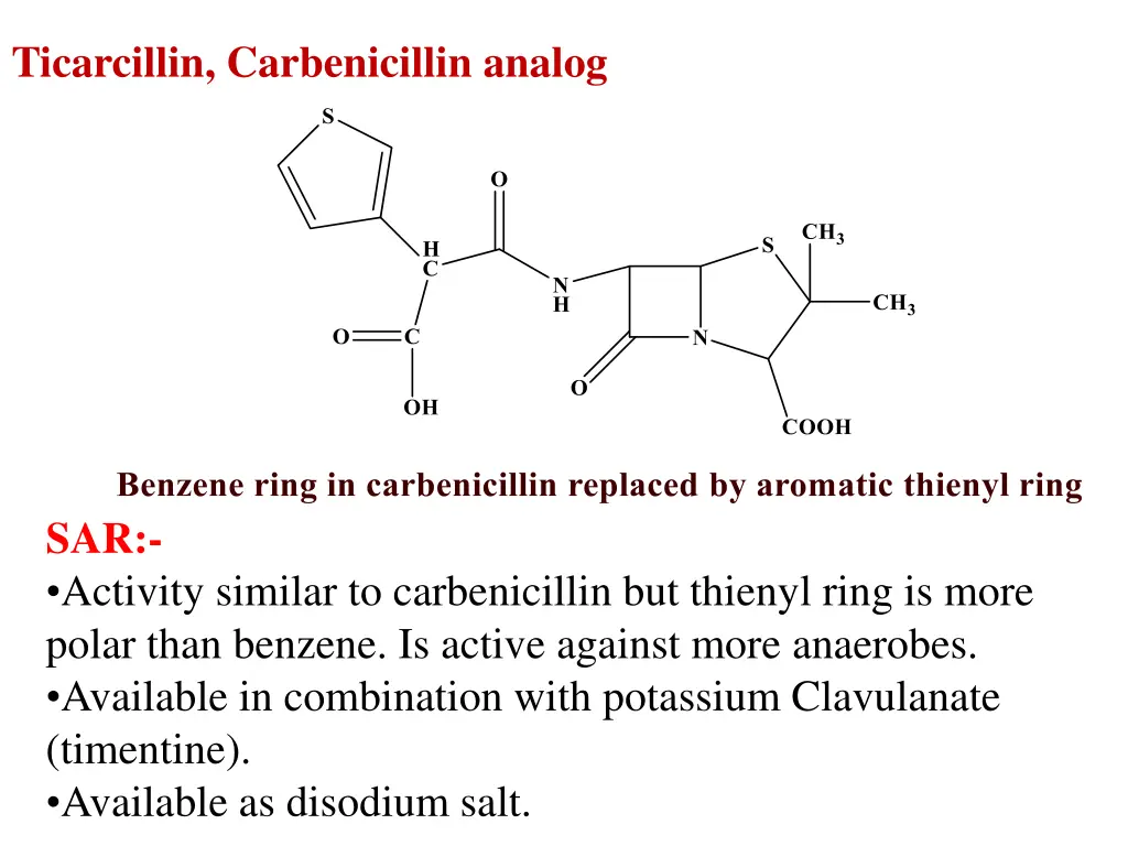 ticarcillin carbenicillin analog