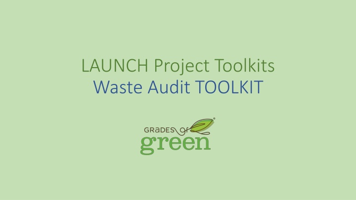 launch project toolkits waste audit toolkit