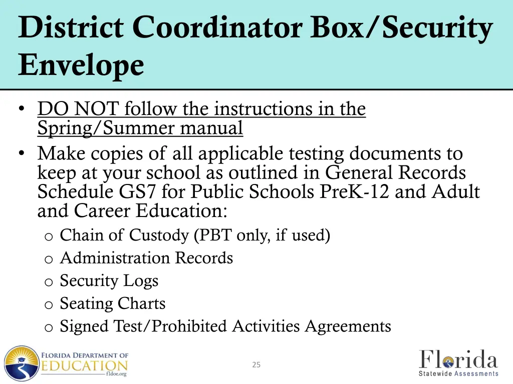 district coordinator box security envelope
