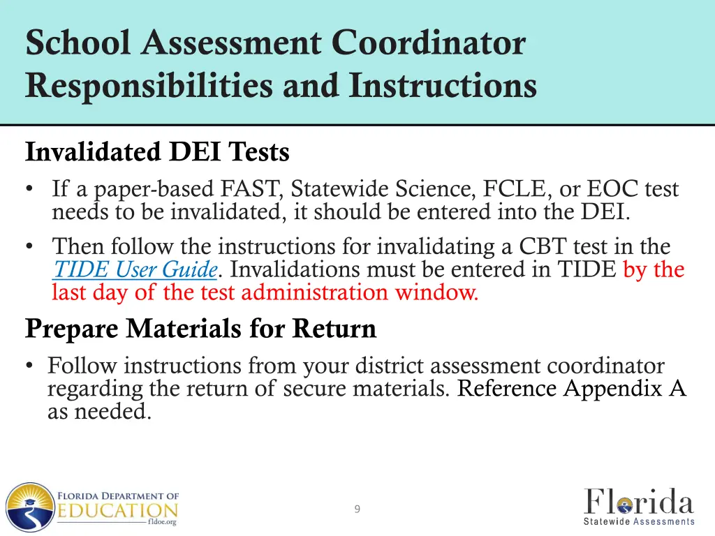 school assessment coordinator responsibilities 2