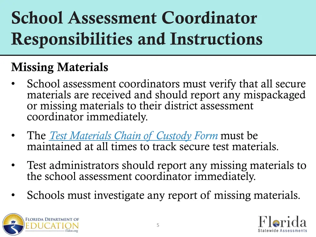 school assessment coordinator responsibilities