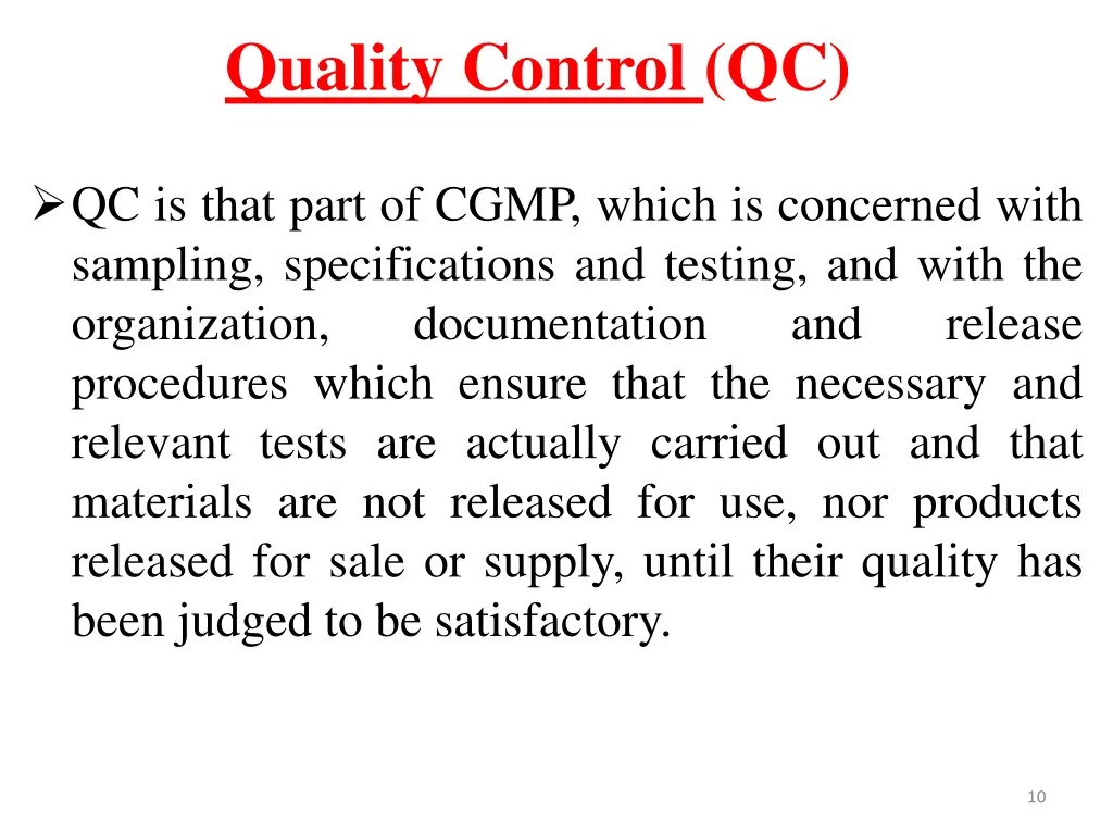 quality control qc