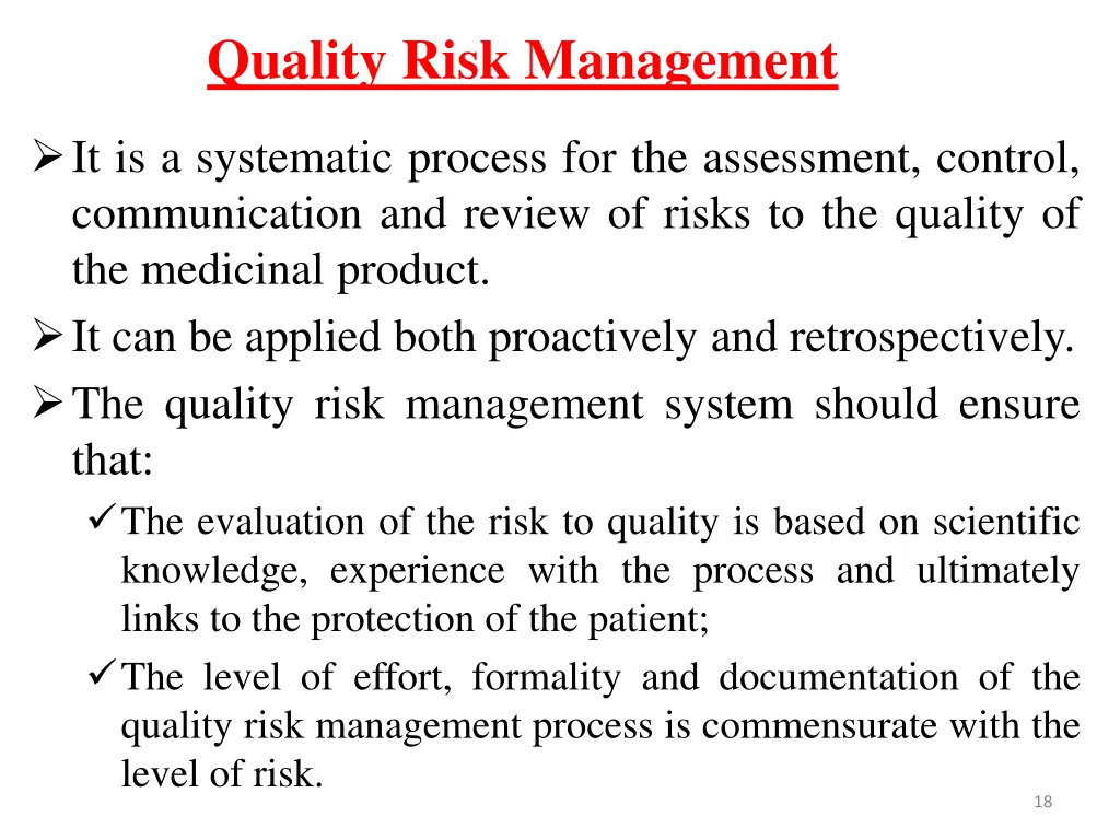 quality risk management