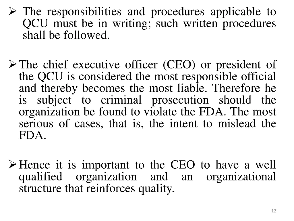 the responsibilities and procedures applicable