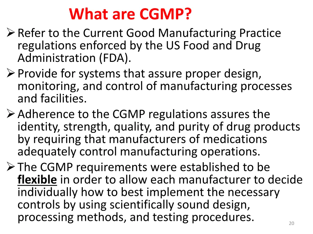 what are cgmp 1