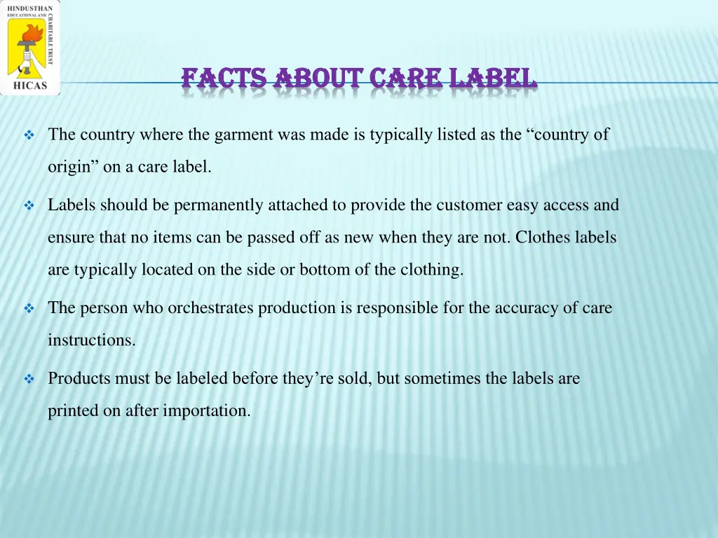 facts about care label facts about care label