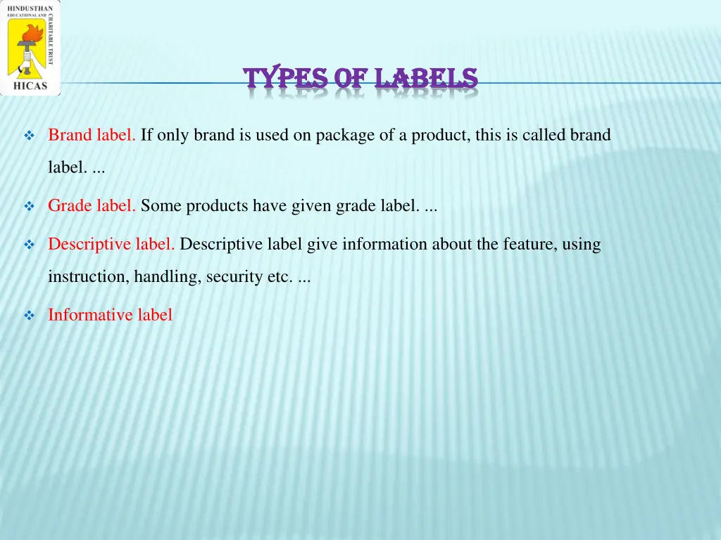 types of labels types of labels