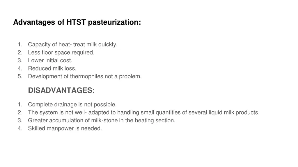 advantages of htst pasteurization