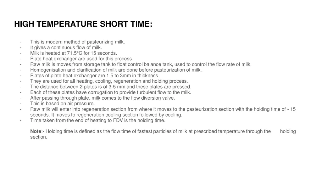 high temperature short time