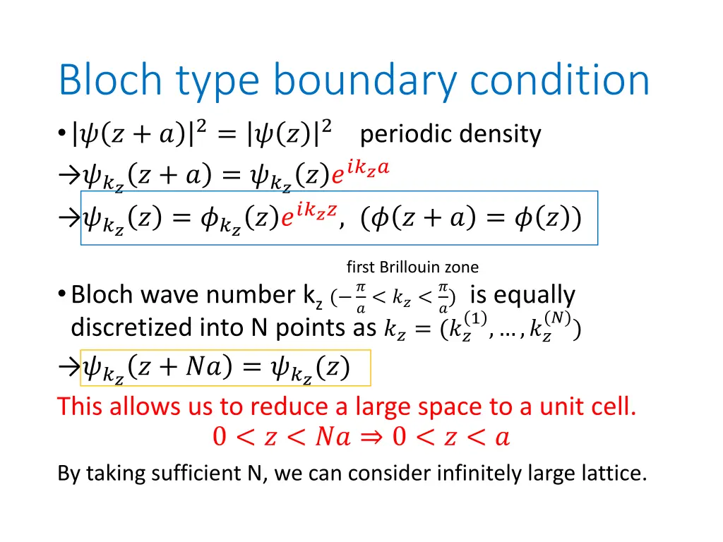 bloch type boundary condition