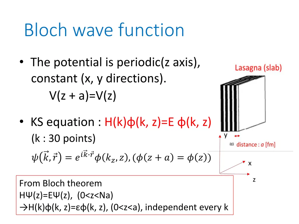 bloch wave function