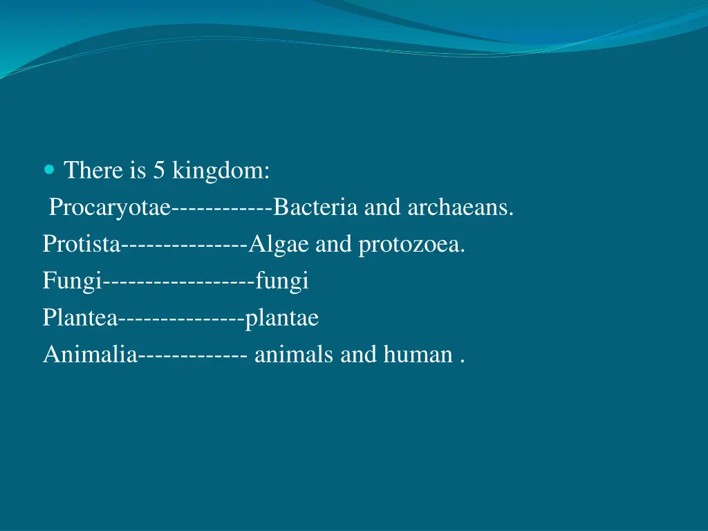 there is 5 kingdom procaryotae bacteria