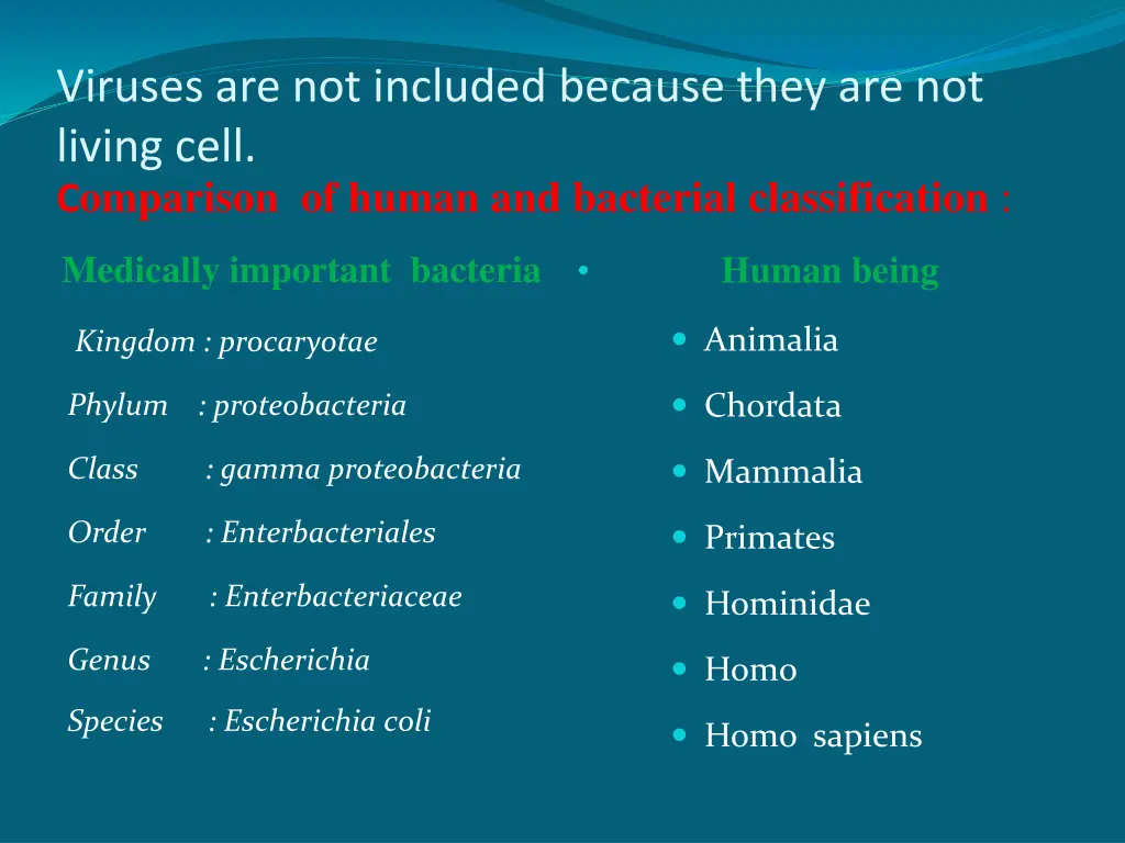 viruses are not included because they