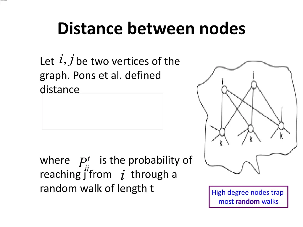 distance between nodes