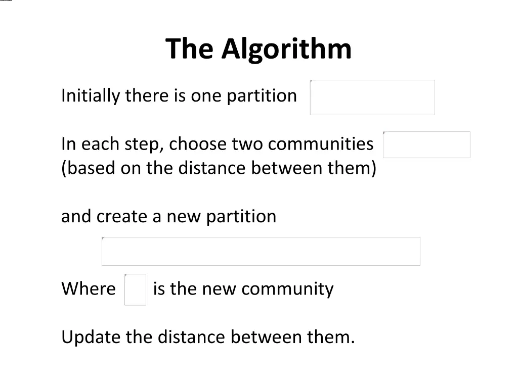 the algorithm